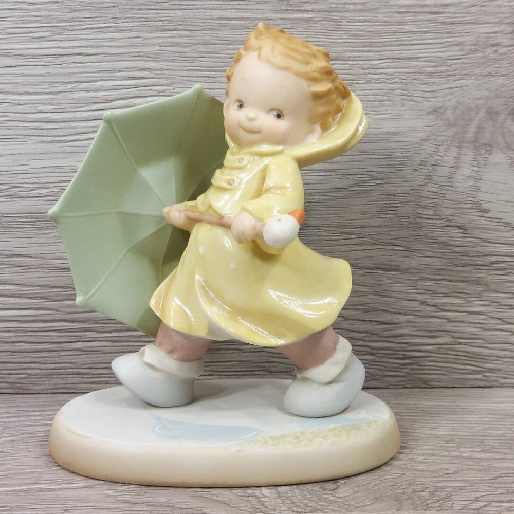 Ensco Collection "You're My Sunshine On A Rainy Day" 1995 Vintage Boy Figurine